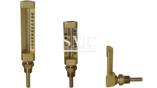 HVAC Gold Case Thermometer Liquid 2'' Aluminum 4.5'' 50 / 400 F
